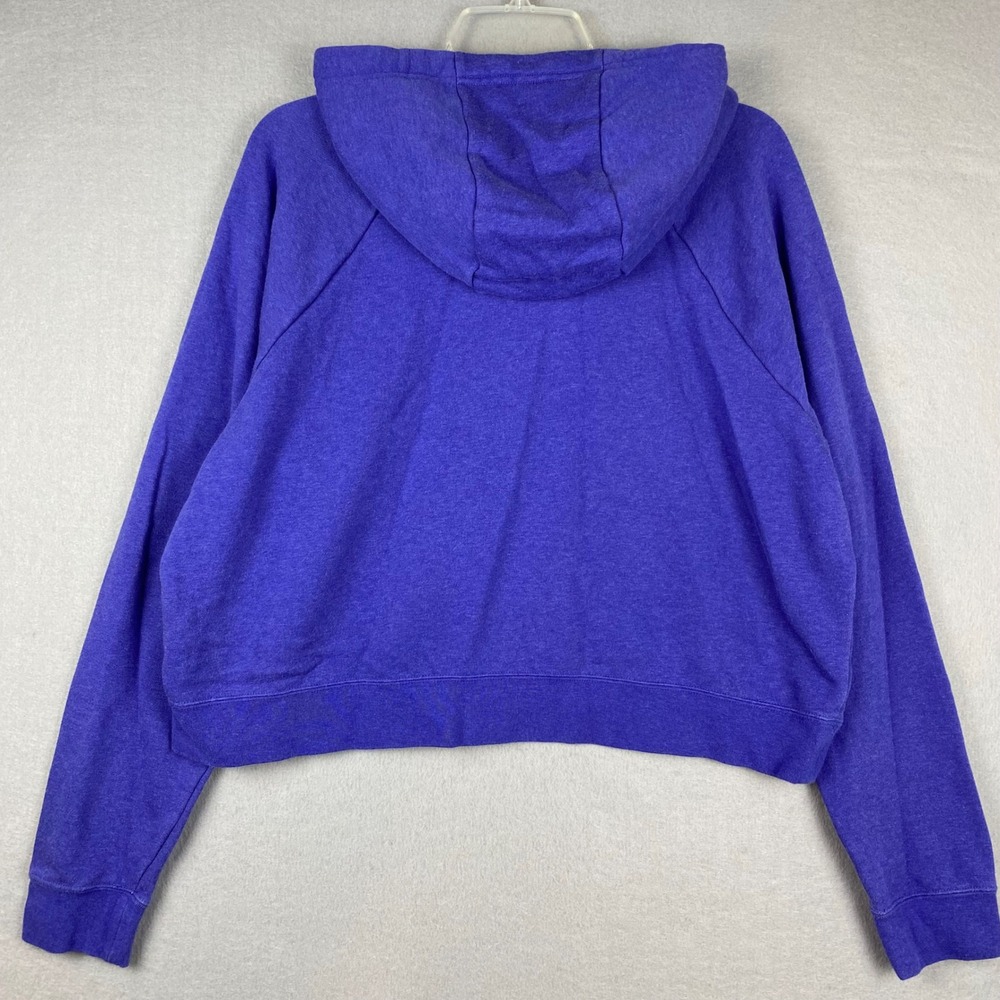 Nike Sportswear Essential Women Cropped Hoodie Purple Futura Logo XL 0461 - Picture 3 of 8